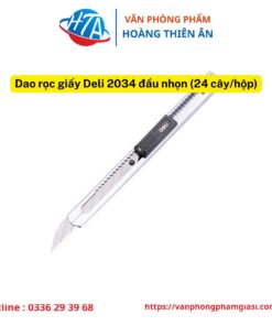 Dao rọc giấy Deli 2034 đầu nhọn (24 cây/hộp)