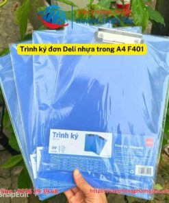 Trình ký đơn Deli nhựa trong A4 F401