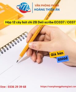 Hộp 12 cây bút chì 2B Deli scribe EC037 C037 (1)