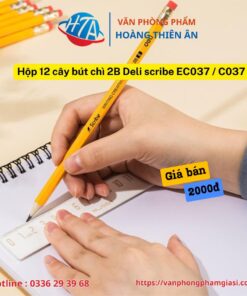 Hộp 12 cây bút chì 2B Deli scribe EC037 C037 (1)