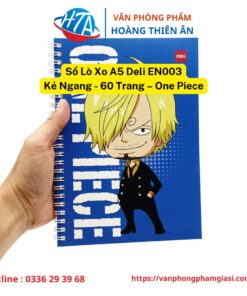 Sổ Lò Xo A5 Kẻ Ngang 60 Trang – One Piece – Deli EN003