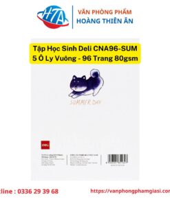 Tập Học Sinh Deli CNA96-SUM - 5 Ô Ly Vuông - 96 Trang 80gsm