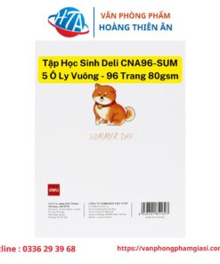 Tập Học Sinh Deli CNA96-SUM - 5 Ô Ly Vuông - 96 Trang 80gsm