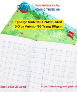 Tập Học Sinh Deli CNA96-SUM - 5 Ô Ly Vuông - 96 Trang 80gsm