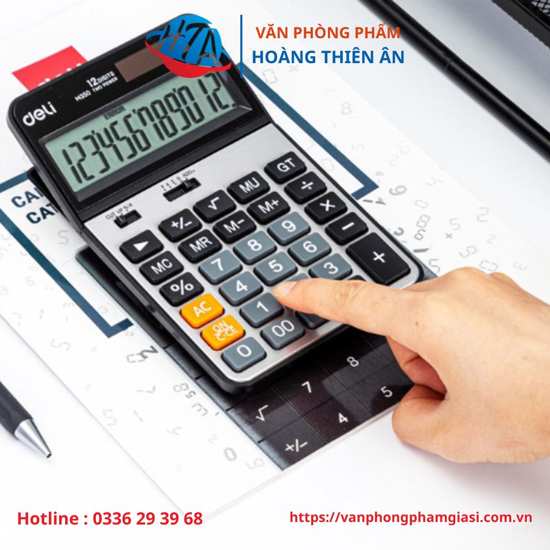 Máy tính 12 số kim loại Deli M350