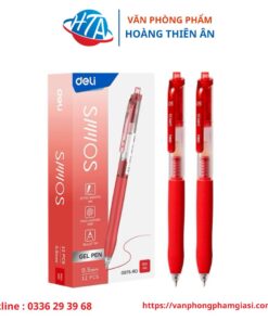 Bút Gel Deli G075-RD Mực Đỏ